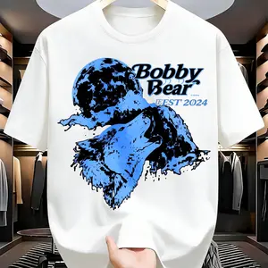 US Local Shipping | Bobby Bear Est 2024 Wolf Moon Tee | Men's T-shirt | Urban Streetwear Aesthetic | Howl at the moon with this iconic wolf design! #StreetFashion #WolfTee