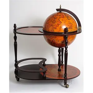 Old Modern Handicrafts  Globe Drinks Trolley 420Mm-Red
