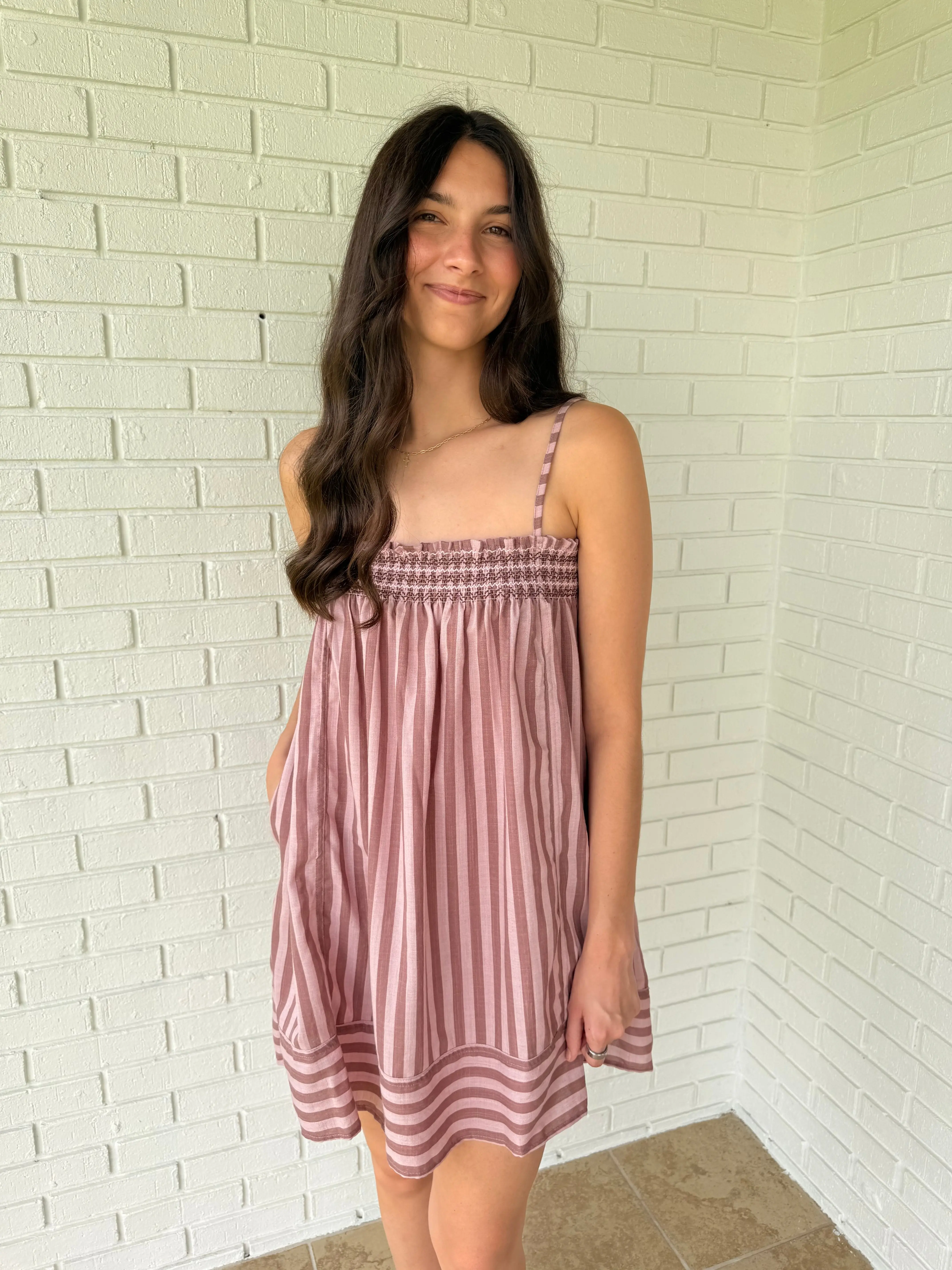 Mary & Mauve Striped Mini