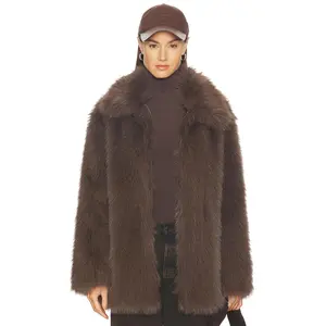 Sanctuary Carmen Fur Coat in Morel