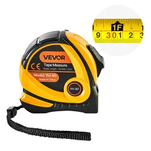 VEVOR Tape Measure 25 ft Length, Measuring Tape with Retractable, Imperial and Metric ft/m Dual-Scale & ABS Case & Easy Read Steel Measurement Tool, for Outdoor,Decoration