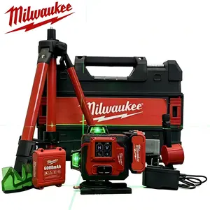Milwaukee 4D 360° Green Laser Level 16 Lines ±2mm Accuracy 3600mAh Battery IP54 Rated for Job Site & DIY Projects  Grommet Tool and