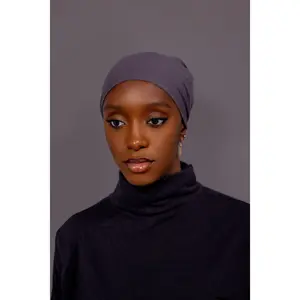 Non-Slip Cotton Hijab under Cap - Soft Grey