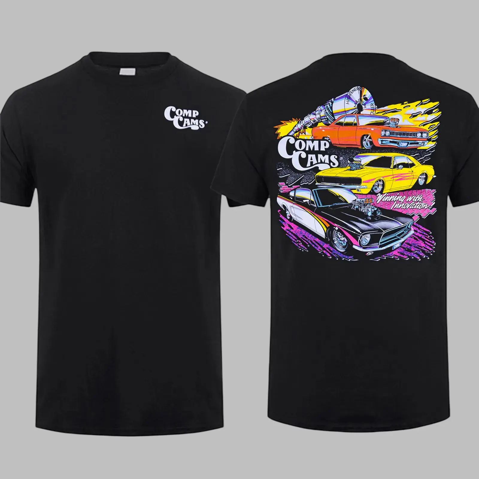 COMP Cams 90's Pro Street T-Shirt Gift for Truck Lover Unisex Casual Shortsleeve Crewneck 100% Cotton Top Menswear High-Quality Cotton Fabric