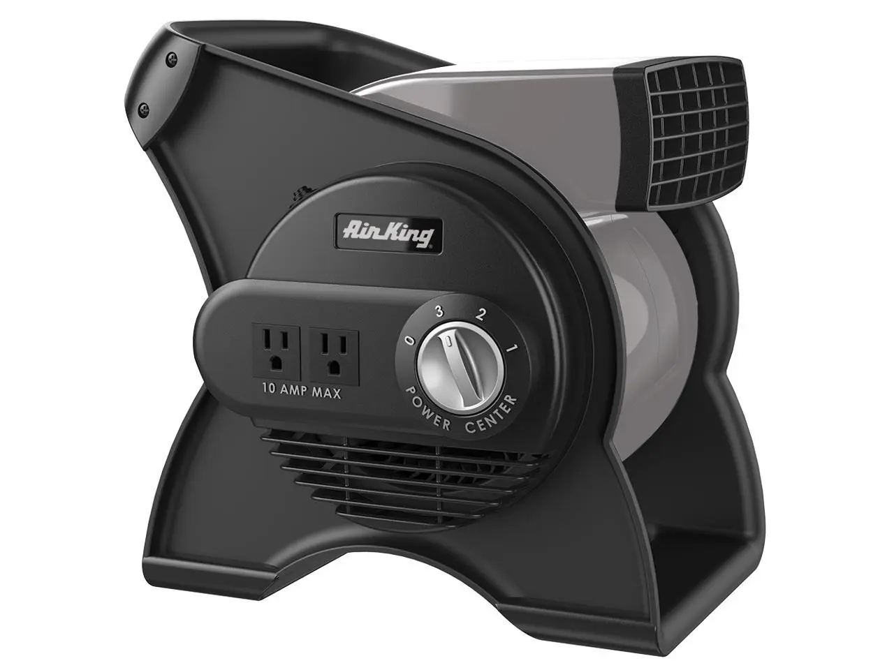 Air King Commercial Grade Pivoting Utility Fan, for Cooling, Ventilating, Exhausting and Drying at Home, Job Site, Work Shop, Construction, 3 Speeds, 11.25", Black, 9550