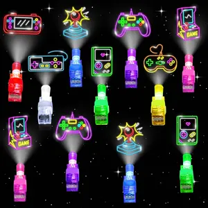 28Pcs Finger Lights Gaming Party Favors Birthday Decorations, Goodie Bags Stuffers Video Gamer Glow in the Dark Bulk Party Favors Toys for Kids 3 4 5 8 12 Summer Classroom Prizes Gifts Party Supplies