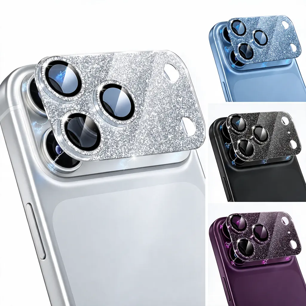 9H Hardness Sparkle Camera Lens Protector for iPhone 18 Pro & 18 Pro Max, Ultra HD, Scratch-Resistant, Anti-Crack, Easy Installation with Upgraded Tool clarity