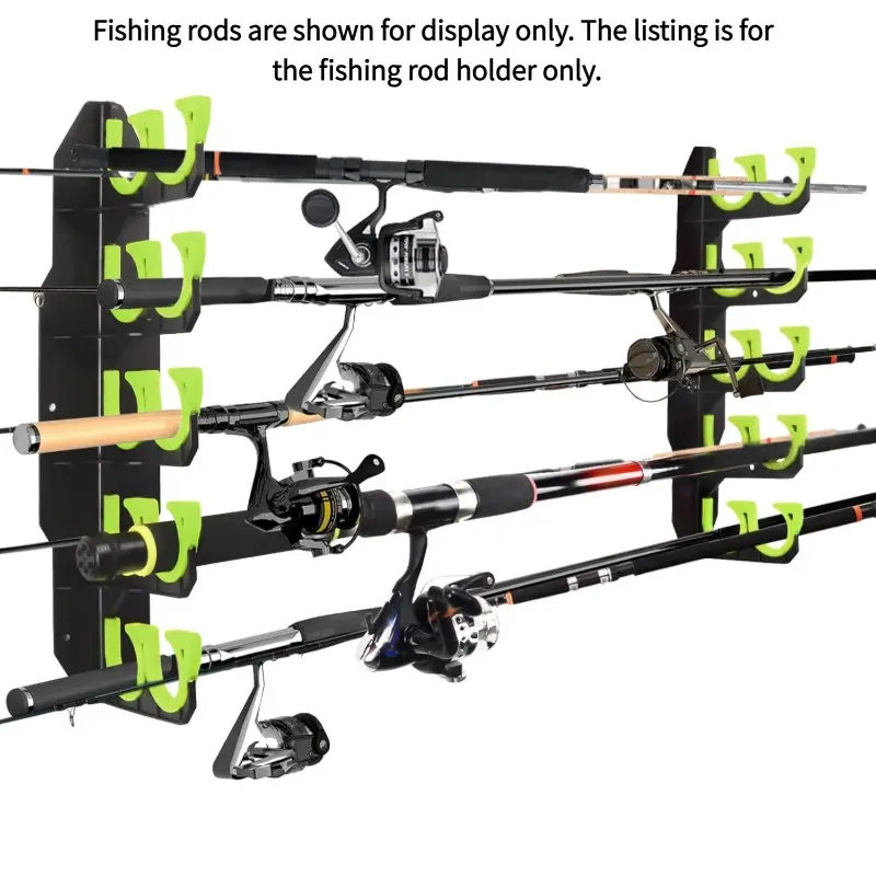 Wall-Mounted Fishing Rod Holder, Outdoor Fishing Accessory, Heavy-Duty Interwoven Design, Universal Hook for All Rods and Reels, Easy Installation, Garage and Shed Storage, Fishing Pole Holder