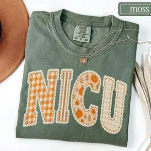 NICU Faux Patchwork Fall Shirt • Comfort Colors NICU Nurse Autumn Tshirt • Neonatal ICU Nurse Thanksgiving Tees • Neonatal Intensive Care
