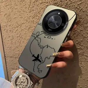 Airplane Trajectory Chart Pattern Phone Case, Fashion Phone Protective Case, Phone Accessory Compatible with Honor 70/80/90/100/200/300/Magic 5 6 7 Lite/Pro/Lite/X9/X9A/X9B Series Models, Cover