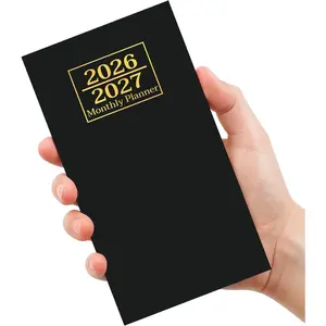 2026-2027 Pocket Calendar for Purse, Two-Year Monthly Planner from Jan 2026 to Dec 2027, Compact Mini Planner for -the-Go Scheduling and Quick Notes, Black
