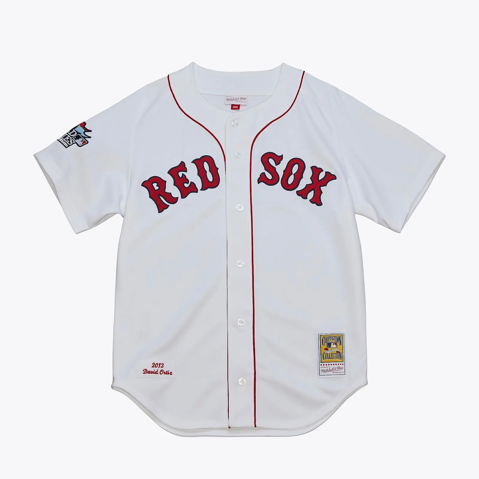 David Ortiz Boston Red Sox White 2013 Authentic Jersey - Mitchell & Ness MLB Throwback, 10s Retro Baseball Jersey