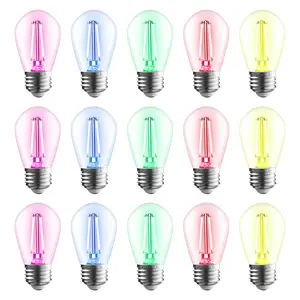 TORCHSTAR SoftRadiance S14 Colored LED String Light Bulbs - 5 colors