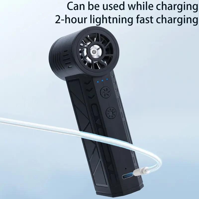 Portable Violent Turbo Small Fan, Powerful Mini Blower, Handy Mini Electric Fan, Handheld High-speed Air Duster Fan for Computers Dust Removal, Snow Blowing, Carbon Blowing, Barbecue, Carbon & Outdoor lgnition