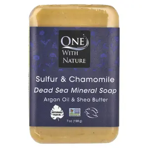 One with Nature Dead Sea Mineral Bar Soap, Sulfur & Chamomile, 7 oz (198 g) One with Nature Dead Sea Mineral Bar Soap, Sulfur & Chamomile, 7 oz (198 g)