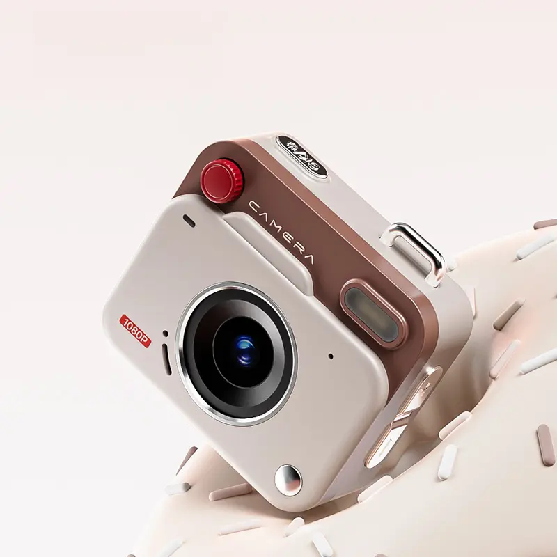 Vintage High-Definition Mini CCD Digital Point & Shoot Camera - 11x11cm Compact Manual Casual Model, Portable Retro Design, Recording Function, Ideal for Students
