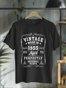 100% Cotton Unisex Vintage 70 Birthday Decorations Men 70yr 1955 70th Birthday T-Shirt Graphic Printed Vintage Tshirt