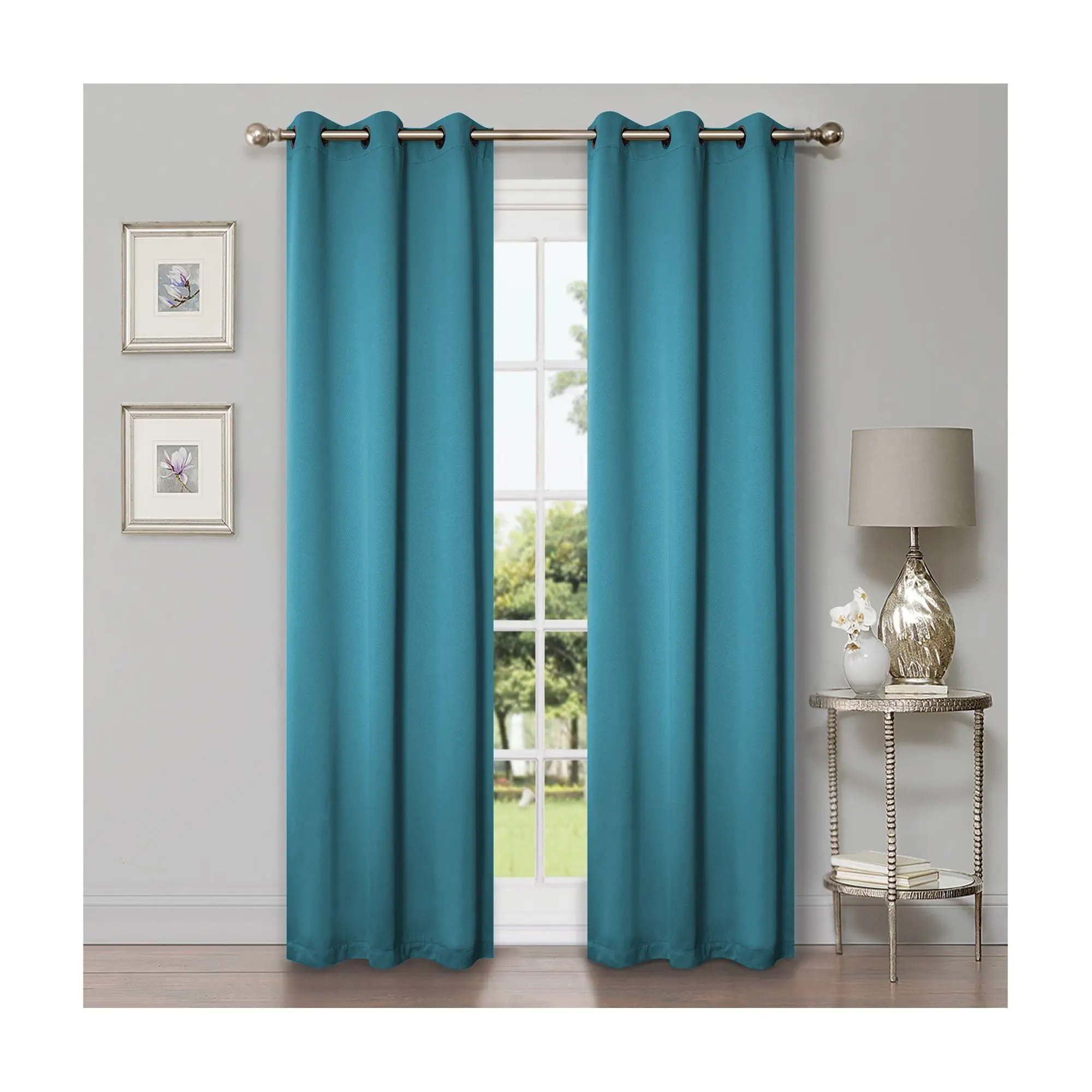 Superior Modern Solid Blackout 2-Piece Curtain Set, 42x108