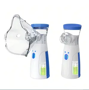 2PCS Portable  with 400mA Lithium Battery for Adults & Kids Adjustable NebulizationRate Mesh Mask for Breathing Problems & FacialHydration No Battery Installation Needed