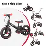 【ChristmasGifts】JMMD 6-in-1 Multi-Functional Toddler Balance Bike (18-60M) - Kids Outdoor Toys with Training Wheels, Pedals, Push Handle, Brakes, Kickstand, Unisex Ride-On for Christmas, First Birthday Gifts, Baby Bicycles backtoschool, Baby Bicycle Kid