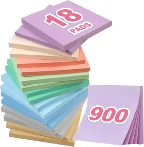 18 Pads Sticky Notes, 3x3" Aesthetic Sticky Notes, 9 Colors of Neutral Notes for Office, School, Home Desks, and More, 50 Sheets/Pad