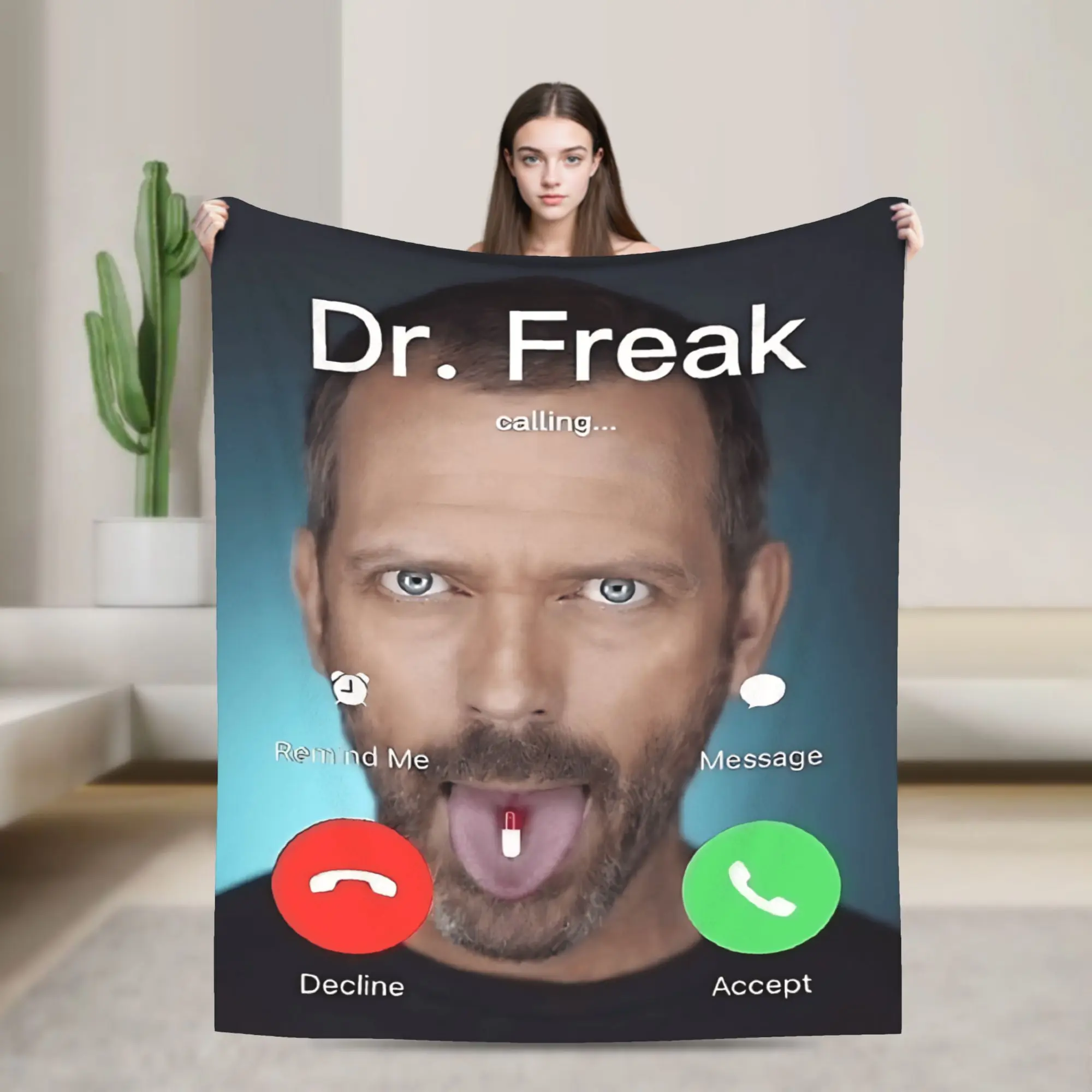 Dr House MD Customized Soft Plush Flannel Throw Blanket - Bedroom Bedding Blankets, Casual Soft Home Decor Item, Cozy Outdoor-Ready Linen Gift for Children, Casual Soft Blanket