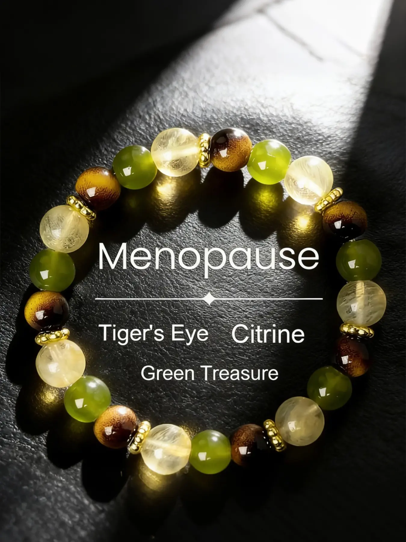 Menopause Exclusive Crystal Design Tiger Eye Bead Bracelet, Ghost Blessing, Hormone Balance, Calm Hot Flashes, Women's Jewelry, Healing Crystal Bracelet