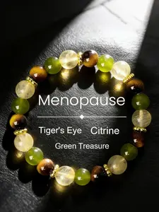 Menopause Exclusive Crystal Design Tiger Eye Bead Bracelet, Ghost Blessing, Hormone Balance, Calm Hot Flashes, Women's Jewelry, Healing Crystal Bracelet