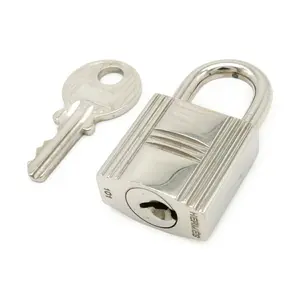 Pre-owned HERMÈS Iron Small Leather Goods Hermes Cadena101 padlock with key