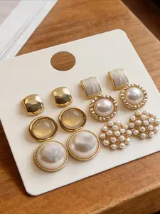 12pcs Fashionable, Elegant and Exquisite Ear Ring Set, Suitable for Parties, Banquets and Daily Wear. It Is A Romantic Gift for Women on Valentine's Day, Mother's Day or Birthday.