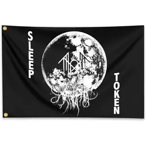 Sleep Token Flag 3x5 Ft Funny Man Cave Wall Musi Sleep Token Merch Flag for Room Teen Girls Indoor Outdoor Bedroom and College Dorm Wall Banner Tapestry Decor Waterproof Light Poster Gift Halloween Vinyl