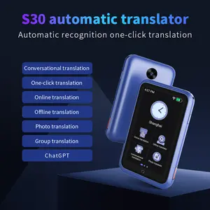 S30 Automatic Translator - Instant two-way audio and video translation device,supports 138 languages,online and offline modes, AI functions,smart gift