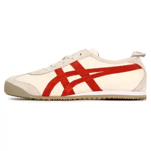 Onitsuka Tiger Mexico 66 Vin Low-Top Sneakers for Men and Women in White and Red
