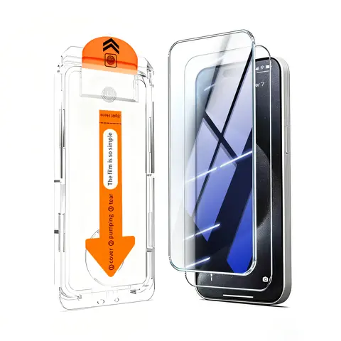 KKLLYY 2-Pack Privacy Screen Protector for iPhone, Phone Accessories, Mobile Accessories, Crystal Clear, Scratch-Resistant, Ultra-Smooth Touch, Circular Polarized Eye Protection, Easy Installation