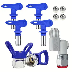 Airless Paint Spray Gun Swivel Joint, Airless Paint Spray Gun Swivel Joint Metal Heavy Duty with 4 Counts Spraying Tips & 2 Counts Tip Guard, Car Washing & Maintenance Tool