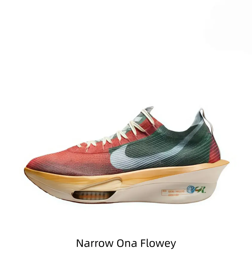Red Green Gradient Knit Racing Running Shoes Transparent Side Logo Visible Air Cushion Thick Platform Marathon Sneakers