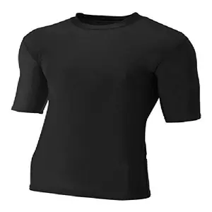 A4 Sportswear Black Adult Medium Half Sleeve Compression Shirt Quick-Dry Stretch Fitness