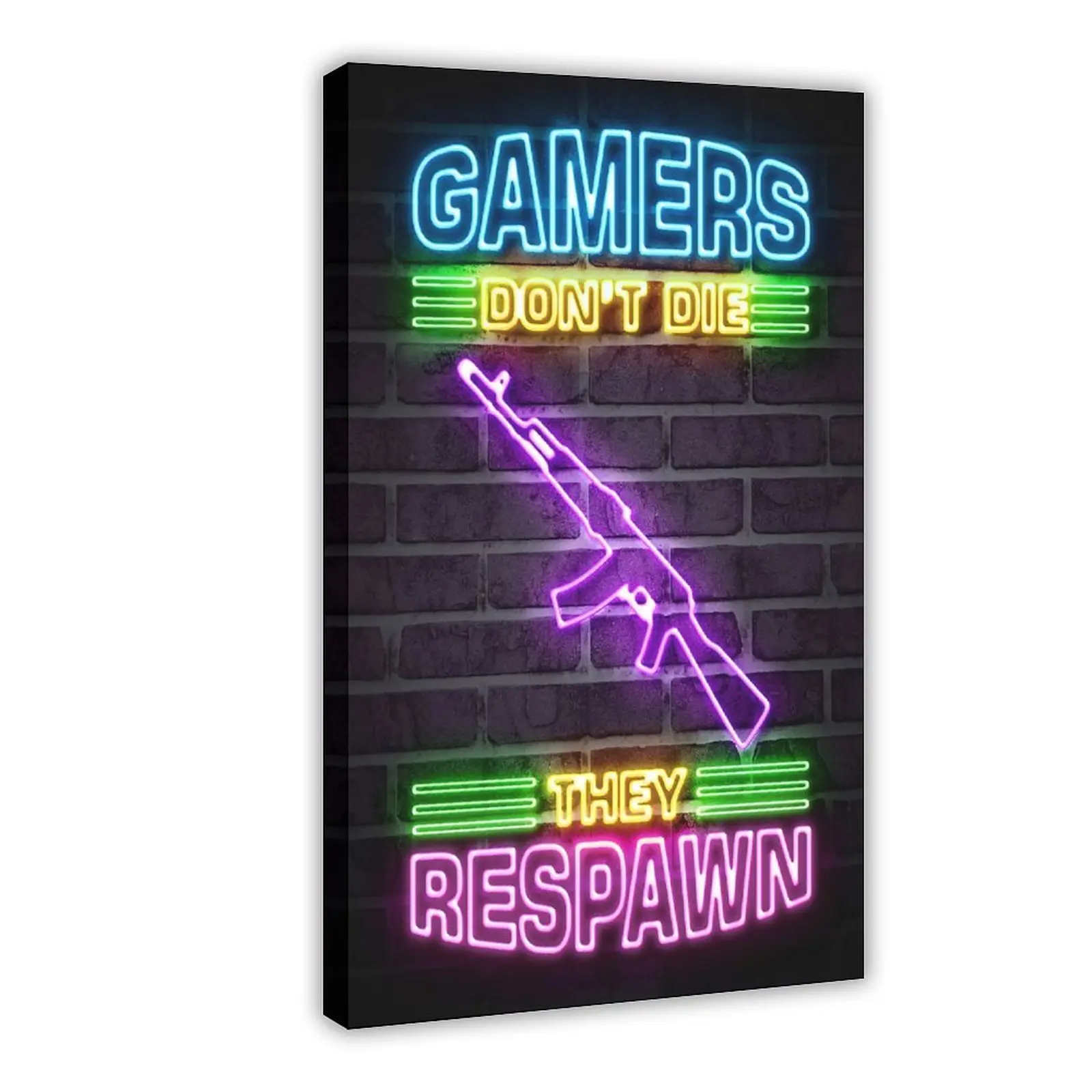 Akm Pubg Gamer Quotes Motivational Quotes (No Light) Canvas Poster Wall Art Decoration For Home Bedroom Office Living Dorm Room Decor Boys Girls Gift