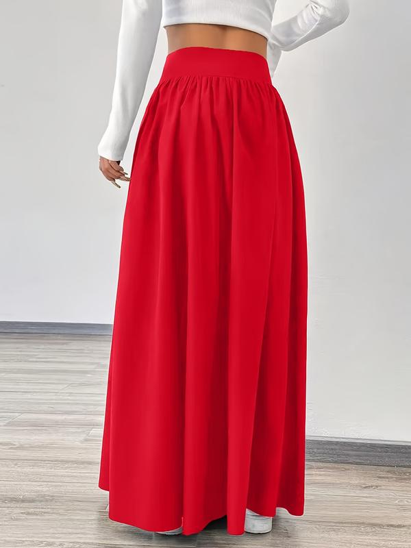 New Casual Fashion Solid Color High Waist Plus Size Skirt, Comfortable and Stylish Half Skirt for Everyday Wear