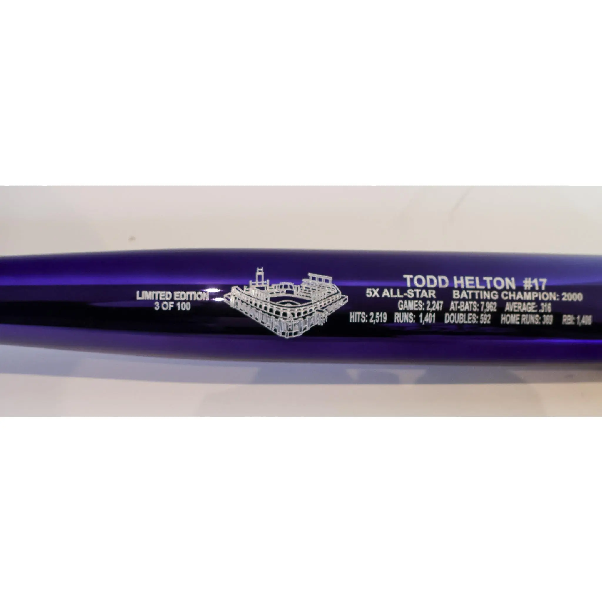 Todd Helton Hall of Fame Purple Chrome Bat #3/100