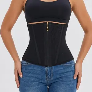 Women's Net Fabric High-Waist Shaping Belt with Zipper for Waist Correction & Body Shaping - Durable & Breathable Fajas Style Corset - Shapewear, Womenswear