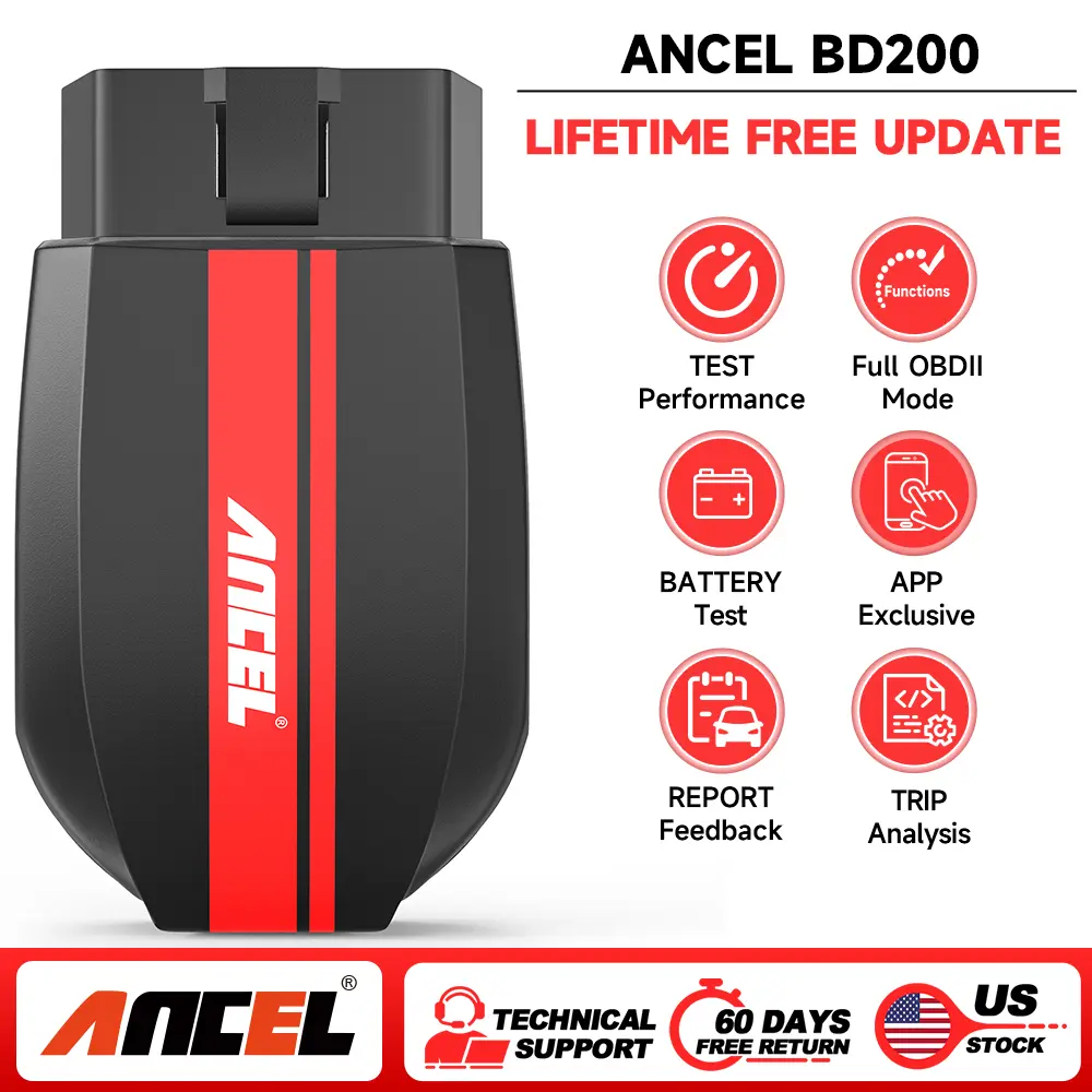 ANCEL BD200 OBD2 Scanner Bluetooth Wireless Automotive Diagnostic Tool with Battery Test Performance Test Car Code Reader OBDII Vehicle Adapter Check Engine OBD2 Scanner for iPhone iPad Android, Exclusive App