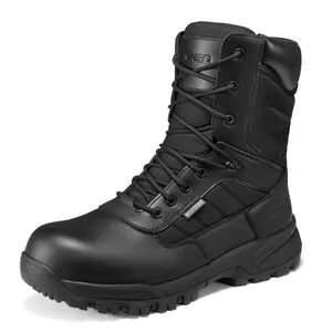 NINGO Men's Tactical Composite Toe Boots - Military-Grade Waterproof 8" Work Boots with Side Zipper Non-Slip Puncture Proof for Construction Industrial Outdoor ASTM F2413-18 Certified - Footwear, Boy, Steel Toe Shoe