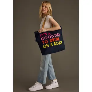 Navy Drink On A Boat Tote