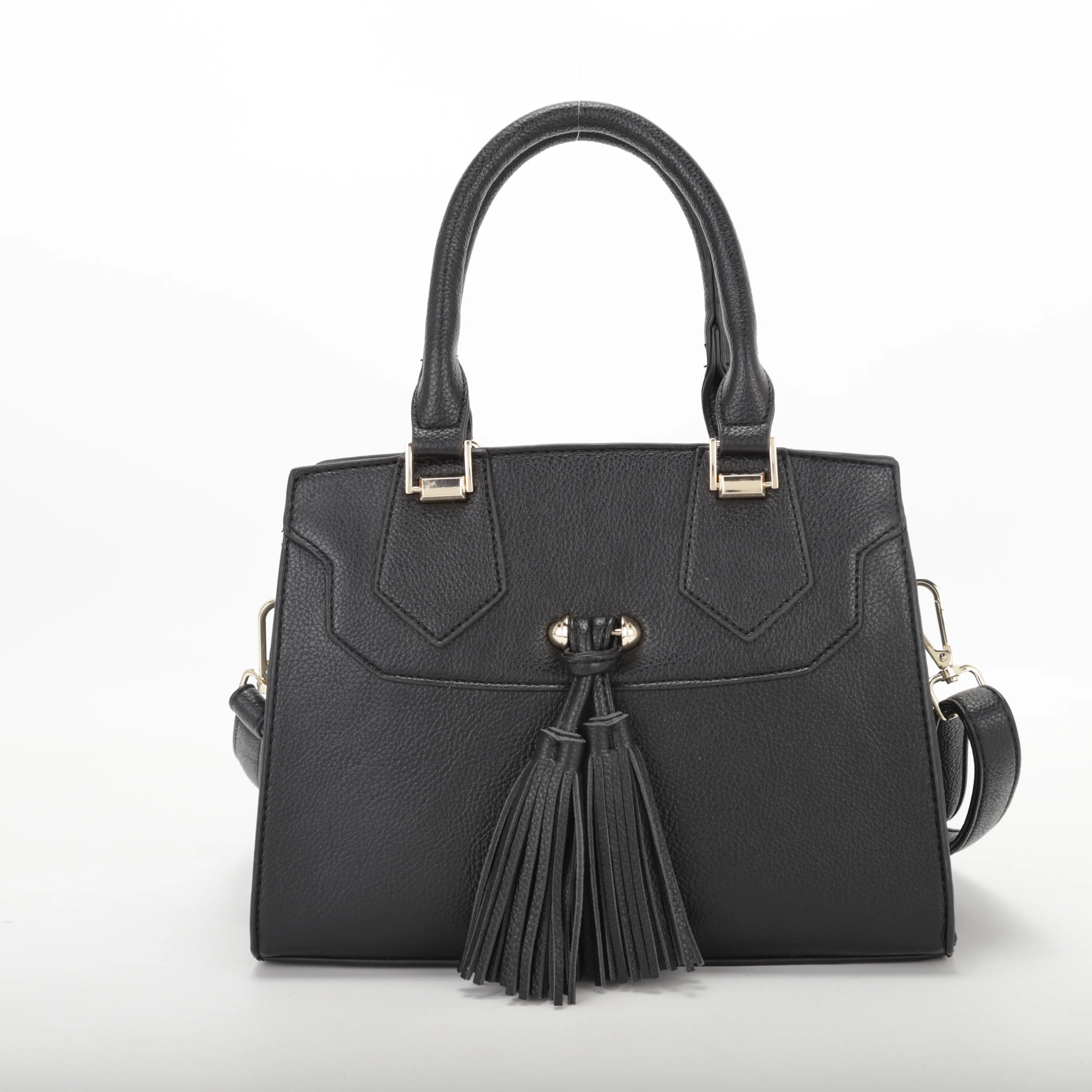 LA TERRE Bohemian Tassel Accent Structured Satchel - Elegant Leather Handbag for Work & Everyday Use  N2438