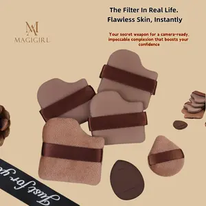 6PCS Chocolate Makeup Blenders – Ultra-Soft for Flawless Foundation & Powder Application