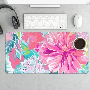 Vibrant Watercolor Chrysanthemum Large Mouse Pad for Enhanced Desk Organization Easy to Clean Versatile Use for Laptops Desktops