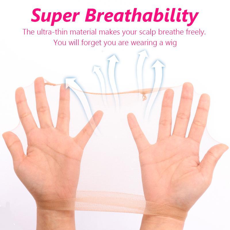 Suntuhair 2 Pieces Skin Like HD Human Hair Wig Caps