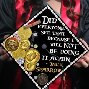Personalized Funny Grad Cap Topper, Custom Graduation Decoration, Class of 2025, Gift for Graduates, Graduation Gift