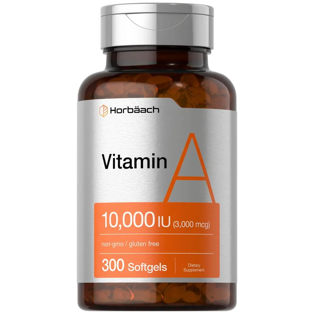 Horbäach Vitamin A 10000 IU Softgels | 300 Count | Non-GMO, Gluten Free Supplement Horbäach Vitamin A 10000 IU Softgels | 300 Count | Non-GMO, Gluten Free Supplement